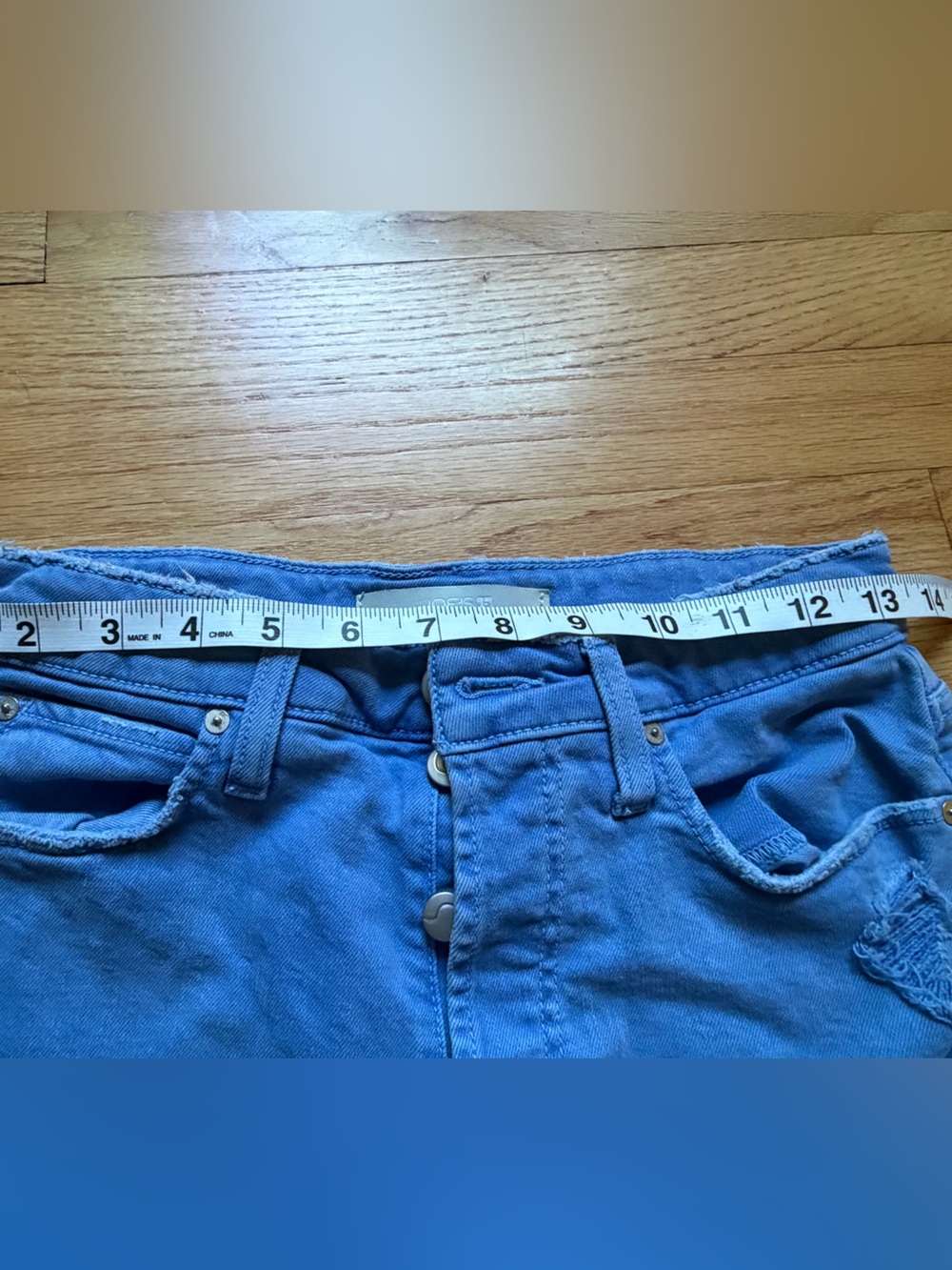 Joe’s Jeans Blue Distressed Denim Shorts - Picture 6 of 7